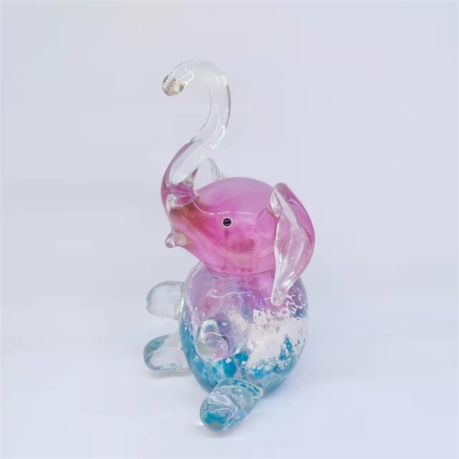 Elephant shaped Rainbow Glass Craft Ornament