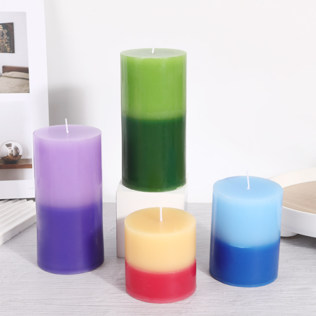 Creative colored cylindrical candle