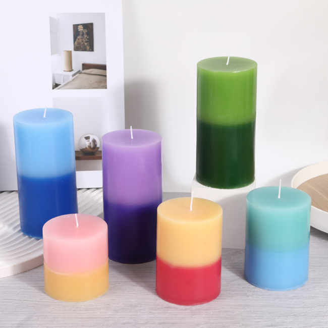 Creative colored cylindrical candle