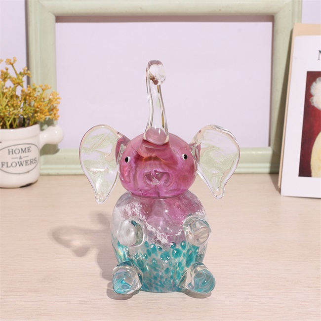 Elephant shaped Rainbow Glass Craft Ornament