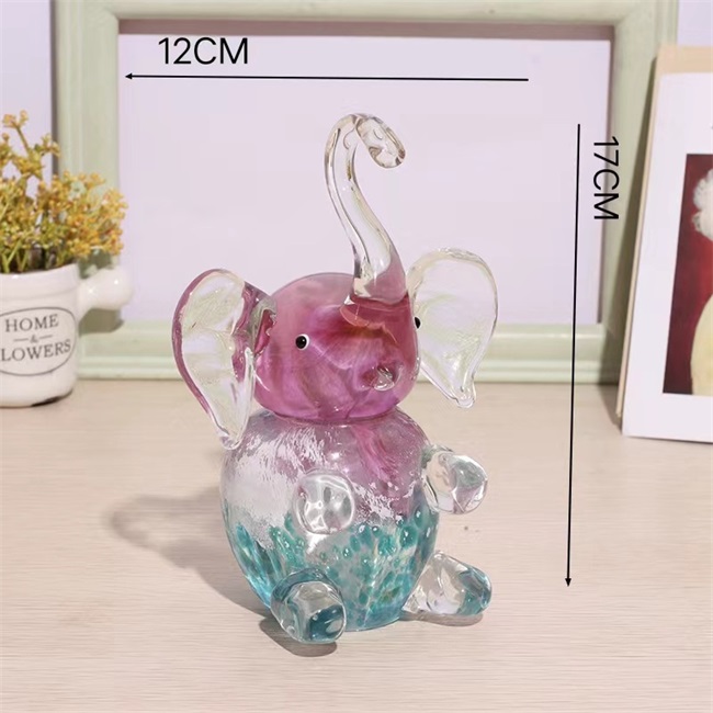 Elephant shaped Rainbow Glass Craft Ornament