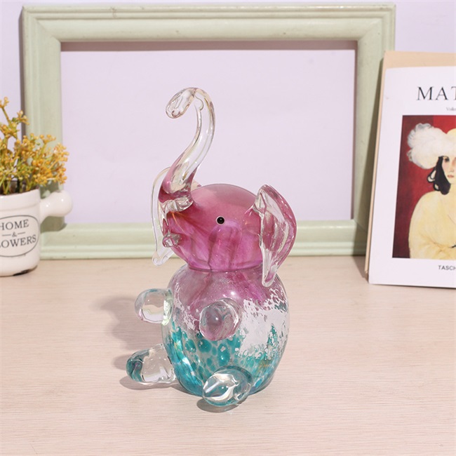 Elephant shaped Rainbow Glass Craft Ornament