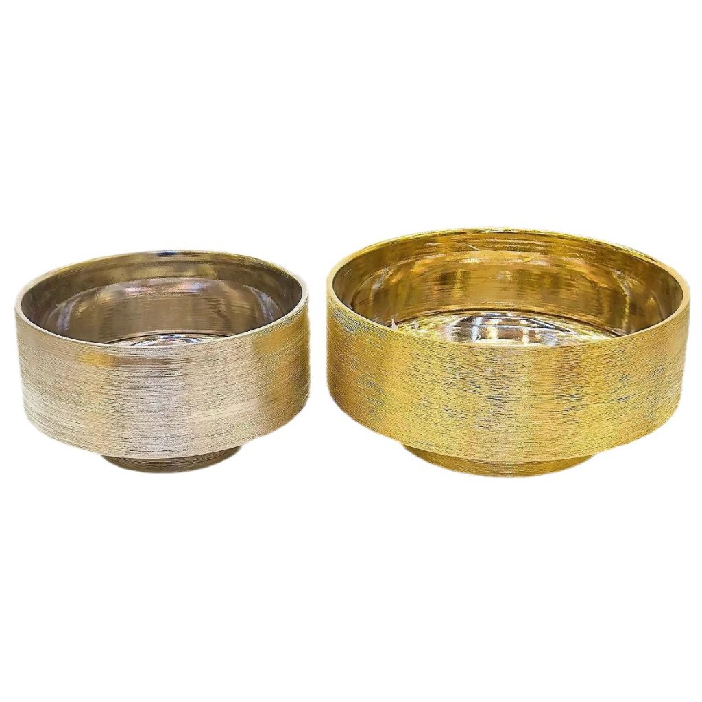 Electroplated golden ceramic container