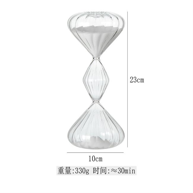Striped glass hourglass timer