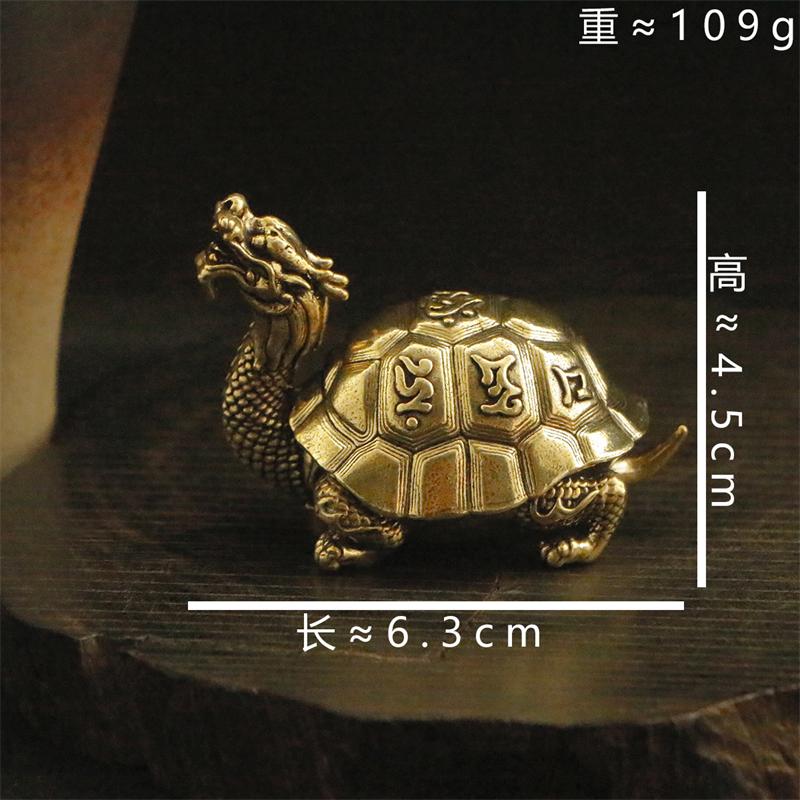 Brass material Zen dragon turtle shaped ornament