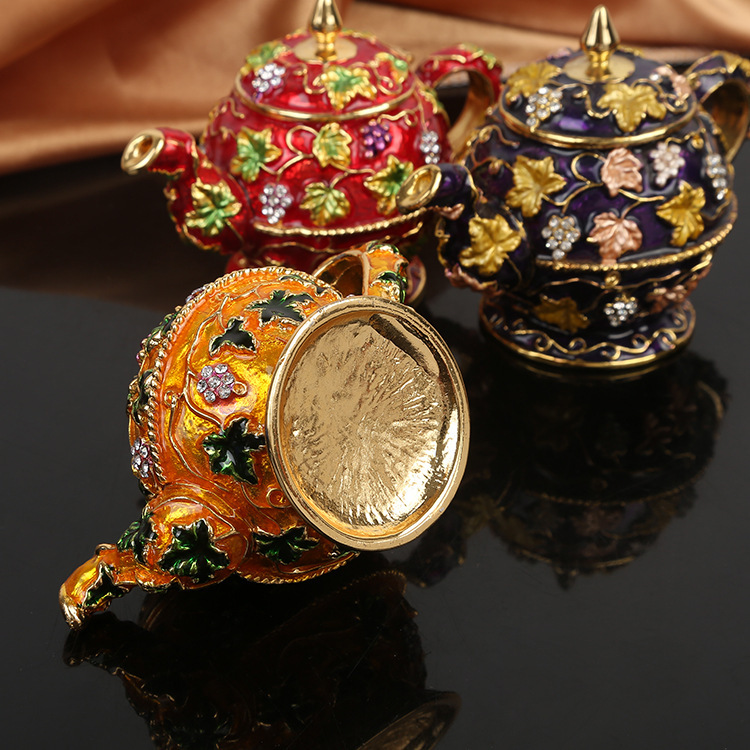 Enamel teapot shaped ornament