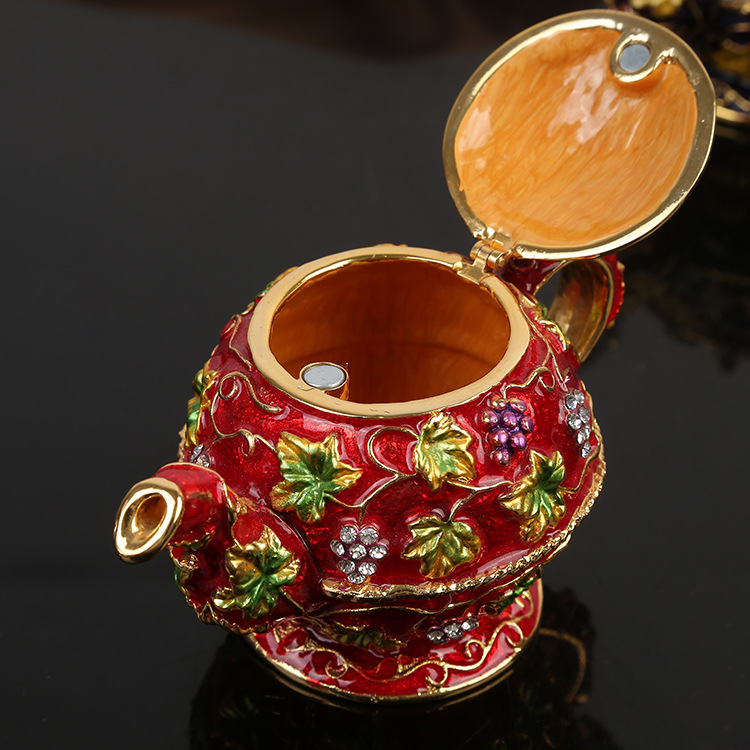 Enamel teapot shaped ornament