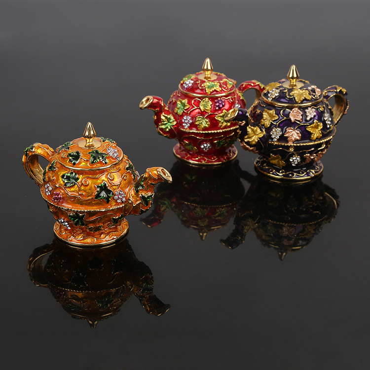 Enamel teapot shaped ornament