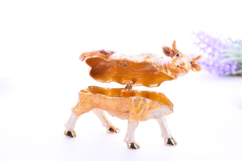 Golden Bull Treasure Chest Shaped Ornament
