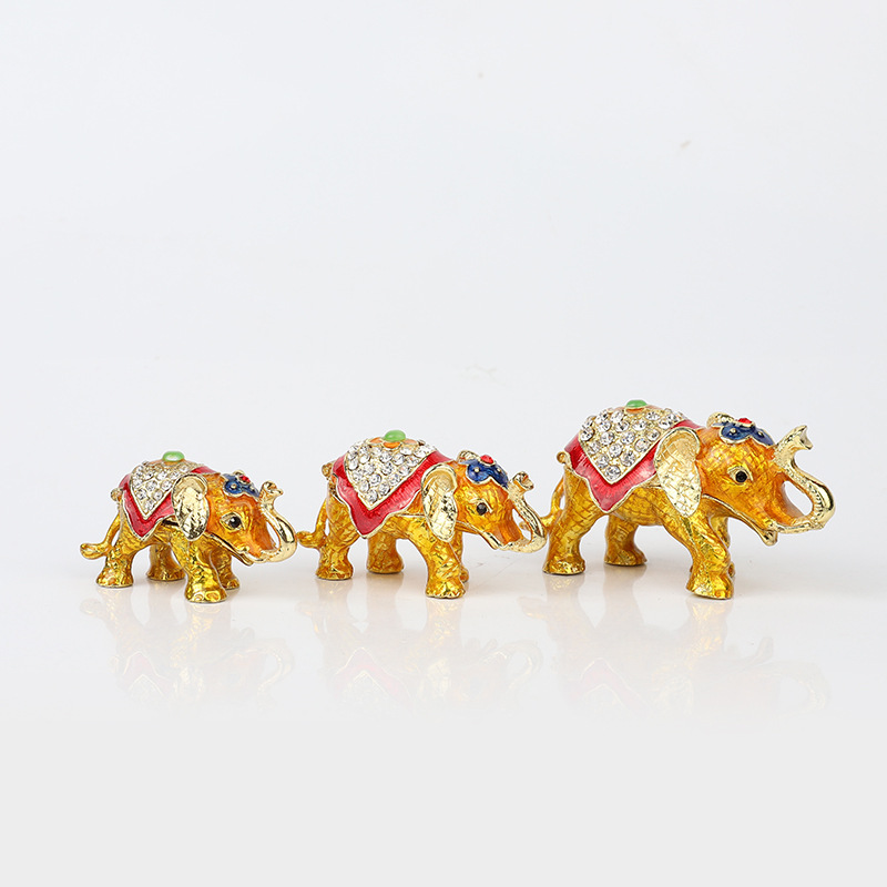 Golden elephant shaped ornament box