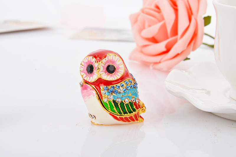 Owl painted jewelry box