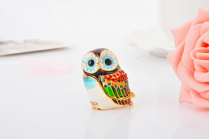 Owl painted jewelry box