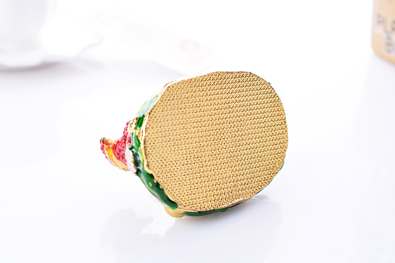 Mandarin duck shaped metal ornament box