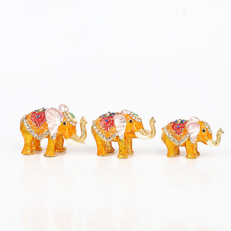Painted Elephant Jewelry Box