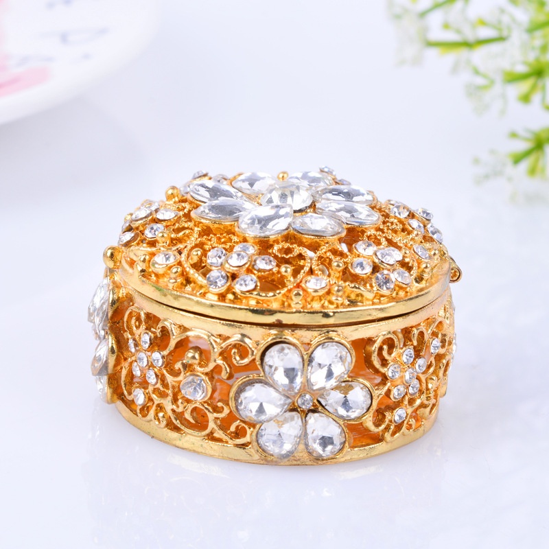 Round enamel craft jewelry box