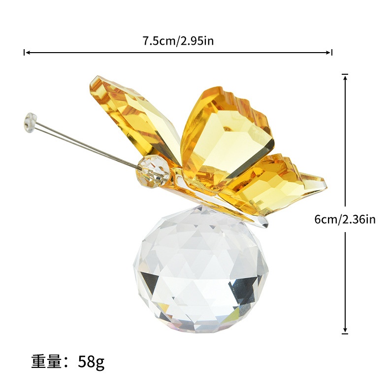 Three dimensional butterfly crystal handicraft ornament