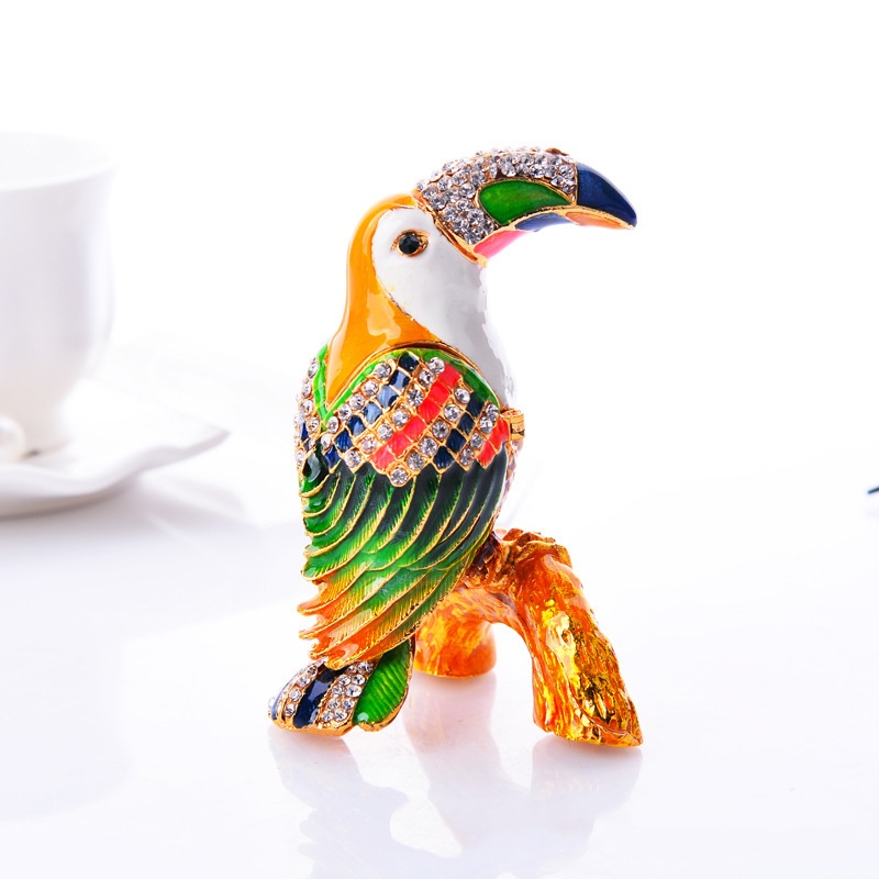 Woodpecker shaped enamel decoration ornament