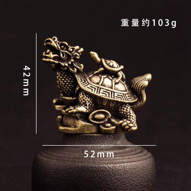 Brass material mother son turtle shaped ornament
