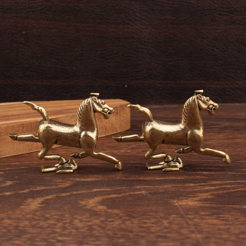 Brass material small horse galloping shaped ornament