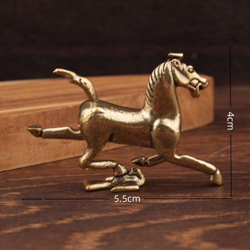 Brass material small horse galloping shaped ornament
